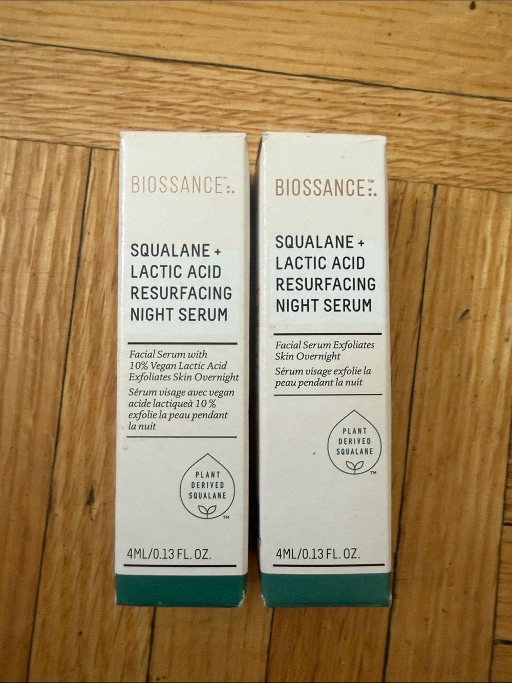 Biossance Squalane + Lactic Acid Resurfacing Night Serum — White/Teal